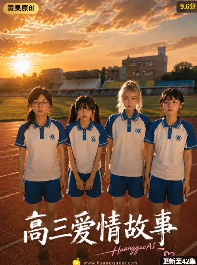 四位女生站在操场跑道上的校园题材短剧封面